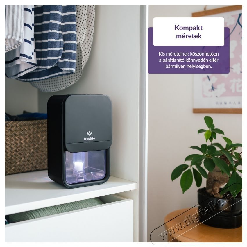 TRUELIFE DH3, fekete p&aacute;ramentes&iacute;tő Sz&eacute;ps&eacute;g&aacute;pol&aacute;s / Eg&eacute;szs&eacute;g - L&eacute;gtiszt&iacute;t&oacute; / p&aacute;r&aacute;s&iacute;t&oacute; / p&aacute;r&aacute;tlan&iacute;t&oacute; - P&aacute;ramentes&iacute;tő - 532379