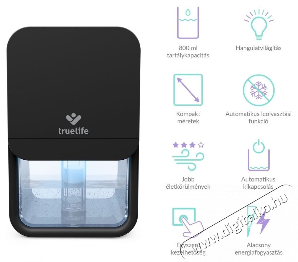TRUELIFE DH3, fekete p&aacute;ramentes&iacute;tő Sz&eacute;ps&eacute;g&aacute;pol&aacute;s / Eg&eacute;szs&eacute;g - L&eacute;gtiszt&iacute;t&oacute; / p&aacute;r&aacute;s&iacute;t&oacute; / p&aacute;r&aacute;tlan&iacute;t&oacute; - P&aacute;ramentes&iacute;tő - 532379