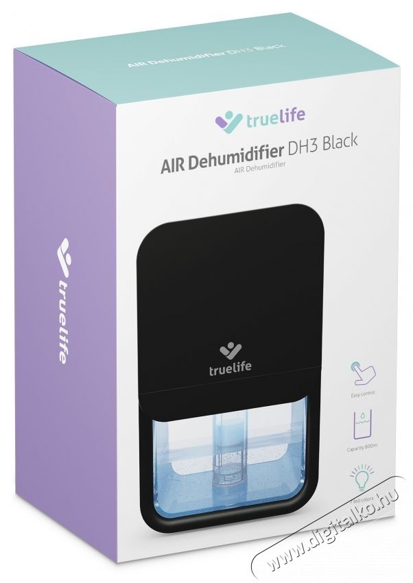 TRUELIFE DH3, fekete p&aacute;ramentes&iacute;tő Sz&eacute;ps&eacute;g&aacute;pol&aacute;s / Eg&eacute;szs&eacute;g - L&eacute;gtiszt&iacute;t&oacute; / p&aacute;r&aacute;s&iacute;t&oacute; / p&aacute;r&aacute;tlan&iacute;t&oacute; - P&aacute;ramentes&iacute;tő - 532379