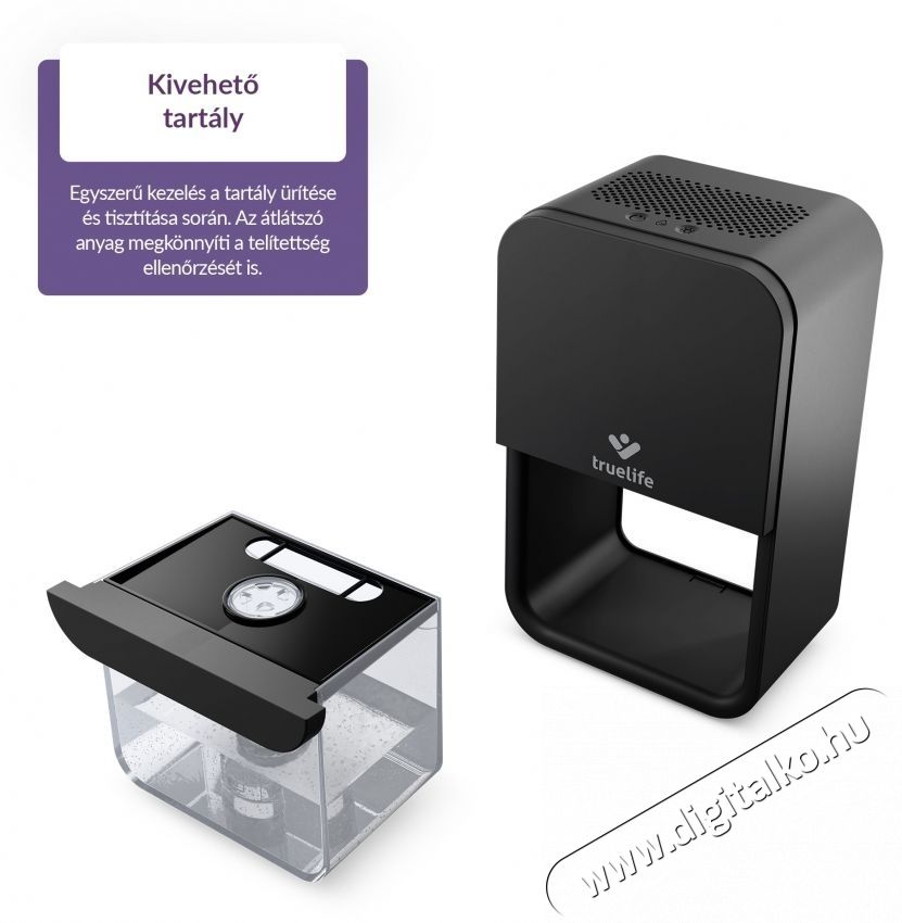 TRUELIFE DH3, fekete p&aacute;ramentes&iacute;tő Sz&eacute;ps&eacute;g&aacute;pol&aacute;s / Eg&eacute;szs&eacute;g - L&eacute;gtiszt&iacute;t&oacute; / p&aacute;r&aacute;s&iacute;t&oacute; / p&aacute;r&aacute;tlan&iacute;t&oacute; - P&aacute;ramentes&iacute;tő - 532379