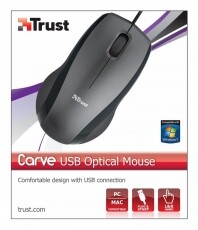Trust Carve USB optikai egér (15862) - fekete Iroda és számítástechnika - Egér - Vezetékes egér - 307368