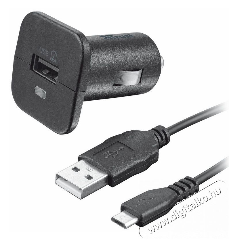 Trust autós töltő mikro USB kábel (19347) Mobil / Kommunikáció / Smart - Mobiltelefon kiegészítő / tok - Hálózati-, autós töltő - 307365