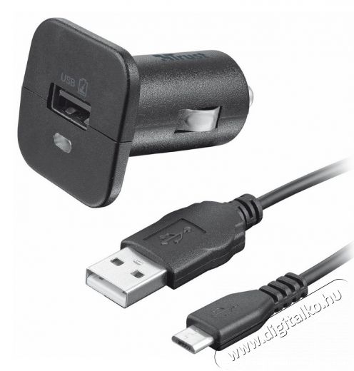 Trust autós töltő mikro USB kábel (19347) Mobil / Kommunikáció / Smart - Mobiltelefon kiegészítő / tok - Hálózati-, autós töltő - 307365