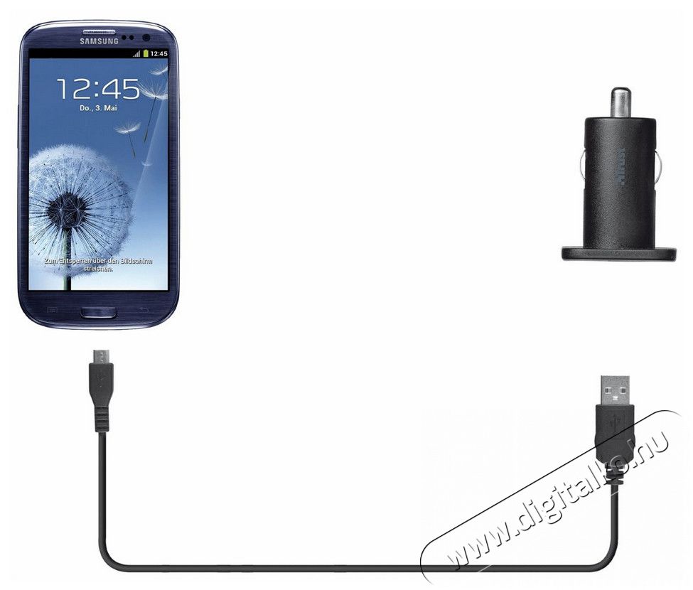 Trust autós töltő mikro USB kábel (19347) Mobil / Kommunikáció / Smart - Mobiltelefon kiegészítő / tok - Hálózati-, autós töltő - 307365