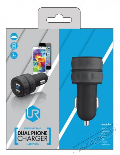 Trust autós adapter dupla USB (20155) - fekete Mobil / Kommunikáció / Smart - Mobiltelefon kiegészítő / tok - Hálózati-, autós töltő - 307376