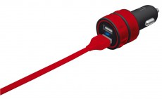 Trust autós adapter dupla USB (20157) - piros Mobil / Kommunikáció / Smart - Mobiltelefon kiegészítő / tok - Hálózati-, autós töltő - 307379