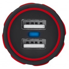 Trust autós adapter dupla USB (20157) - piros Mobil / Kommunikáció / Smart - Mobiltelefon kiegészítő / tok - Hálózati-, autós töltő - 307379