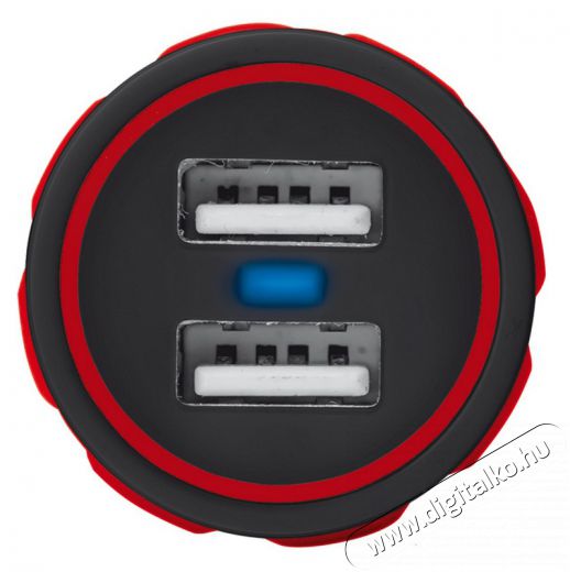 Trust autós adapter dupla USB (20157) - piros Mobil / Kommunikáció / Smart - Mobiltelefon kiegészítő / tok - Hálózati-, autós töltő - 307379