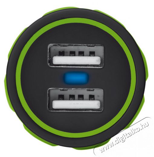 Trust Dual Smartphone Car Charger (20158) - lime Mobil / Kommunikáció / Smart - Mobiltelefon kiegészítő / tok - Hálózati-, autós töltő - 307378