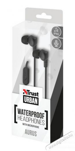 Trust Aurus Waterproof In-ear headset (20834) - fekete Audio-Video / Hifi / Multimédia - Fül és Fejhallgatók - Fülhallgató mikrofonnal / headset - 306486