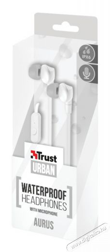 Trust Aurus Waterproof In-ear fülhallgató (20835) - fehér Audio-Video / Hifi / Multimédia - Fül és Fejhallgatók - Fülhallgató mikrofonnal / headset - 306490