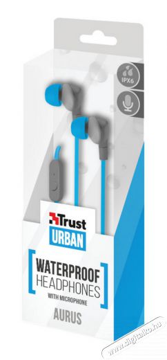 Trust Aurus Waterproof In-ear headset (20837) - kék Audio-Video / Hifi / Multimédia - Fül és Fejhallgatók - Fülhallgató mikrofonnal / headset - 306487