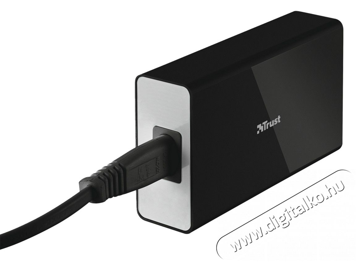 Trust 25W 5 portos hálózati töltő (20014) - fekete Mobil / Kommunikáció / Smart - Mobiltelefon kiegészítő / tok - Hálózati-, autós töltő - 316931