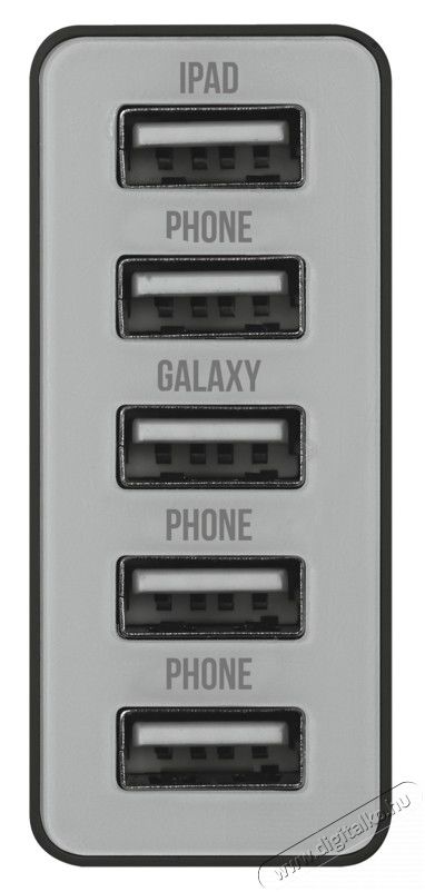 Trust 25W 5 portos hálózati töltő (20014) - fekete Mobil / Kommunikáció / Smart - Mobiltelefon kiegészítő / tok - Hálózati-, autós töltő - 316931
