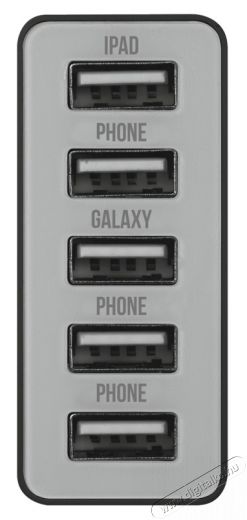 Trust 25W 5 portos hálózati töltő (20014) - fekete Mobil / Kommunikáció / Smart - Mobiltelefon kiegészítő / tok - Hálózati-, autós töltő - 316931