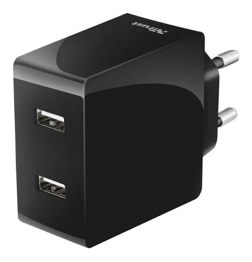 Trust Dupla USB fali töltő (21712) Mobil / Kommunikáció / Smart - Mobiltelefon kiegészítő / tok - Hálózati-, autós töltő - 318102