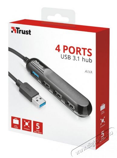 Trust Aliva 4 portos USB 3.1 HUB (22260) Iroda és számítástechnika - Notebook kiegészítő - USB hub / elosztó - 339662