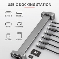 Trust Dalyx USB-C 10 az 1-ben multiport dokkoló Iroda és számítástechnika - Notebook kiegészítő - USB hub / elosztó - 368542