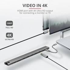 Trust Dalyx USB-C 10 az 1-ben multiport dokkoló Iroda és számítástechnika - Notebook kiegészítő - USB hub / elosztó - 368542