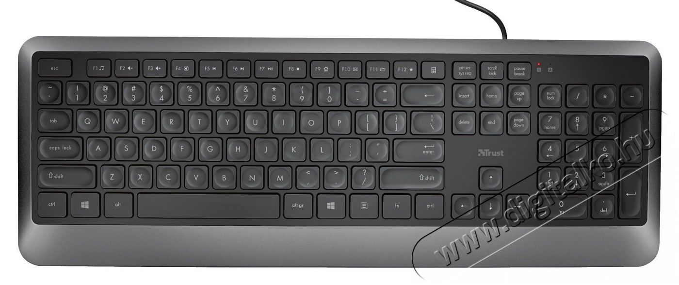 Trust Erou Silent USB HUN billentyűzet (23515) - fekete Iroda és számítástechnika - Billentyűzet / billentyűzet szett - Vezetékes - 351494