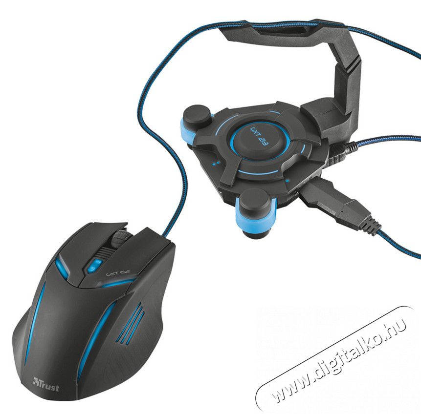 Trust GXT 213 USB HUB + egér kábel tartó (20816) Iroda és számítástechnika - Notebook kiegészítő - USB hub / elosztó - 318121
