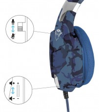 Trust GXT 322B Carus Gamer headset (23249) - kék Audio-Video / Hifi / Multimédia - Fül és Fejhallgatók - Fejhallgató mikrofonnal / headset - 348524