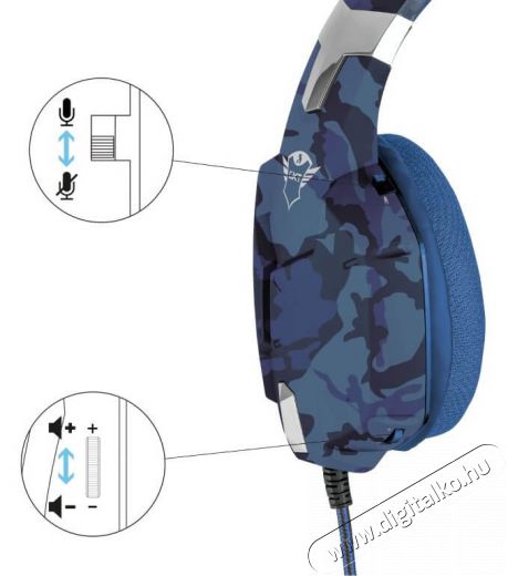Trust GXT 322B Carus Gamer headset (23249) - kék Audio-Video / Hifi / Multimédia - Fül és Fejhallgatók - Fejhallgató mikrofonnal / headset - 348524