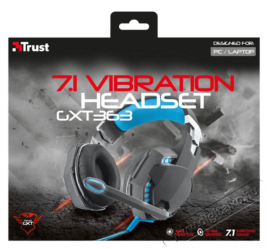 Trust GXT 363 7.1 Surround Gamer headset (20407) Audio-Video / Hifi / Multimédia - Fül és Fejhallgatók - Fejhallgató mikrofonnal / headset - 316947