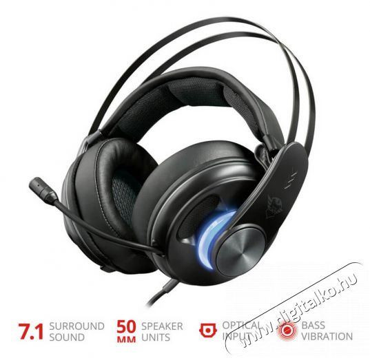 Trust GXT 383 Dion 7.1 Bass Vibration Gamer headset (22055) Audio-Video / Hifi / Multimédia - Fül és Fejhallgatók - Fejhallgató mikrofonnal / headset - 339139