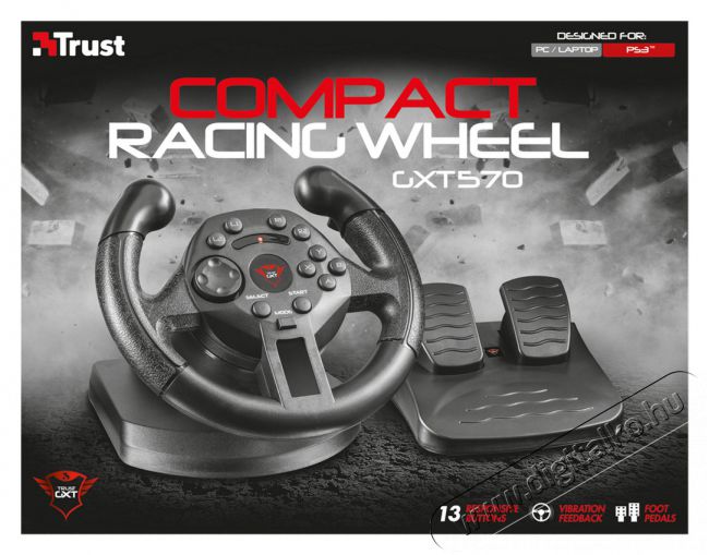 Trust GXT 570 Compact Vibration Racing Wheel kormány + pedál (21684) Iroda és számítástechnika - Számítógép tartozék - PC kontroller - 313301