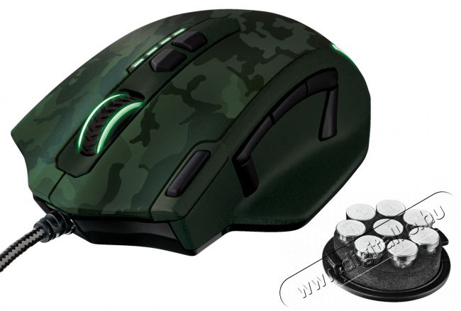 Trust GXT 155C Gamer egér (20853) - zöld Iroda és számítástechnika - Egér - Vezetékes egér - 313291