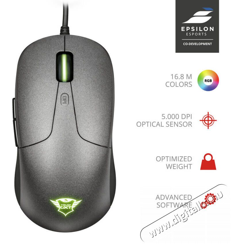 Trust GXT 180 Kusan Pro Gamer egér (22401) Iroda és számítástechnika - Egér - Vezetékes egér - 338973