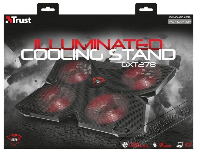 Trust GXT 278 Notebook Cooling Stand gamer hűtőpad (20817) Egyéb - Nem forgalmazzuk ! - 313294