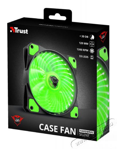 Trust GXT 762G 120x120x25mm 400-1300RPM zöld LED-es ház ventilátor - 22348 Újdonságok - Új termékek - 339665