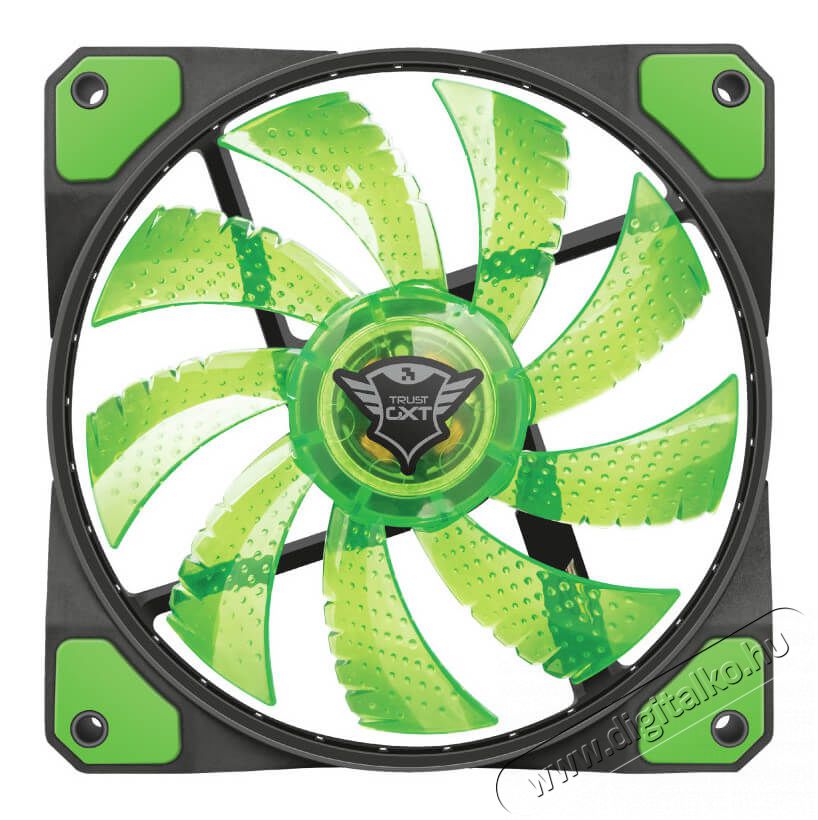 Trust GXT 762G 120x120x25mm 400-1300RPM zöld LED-es ház ventilátor - 22348 Újdonságok - Új termékek - 339665