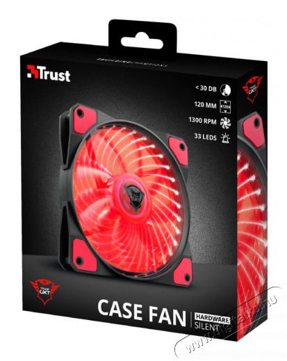 Trust GXT 762R 120x120x25mm 400-1300RPM piros LED-es ház ventilátor - 22349 Újdonságok - Új termékek - 339666
