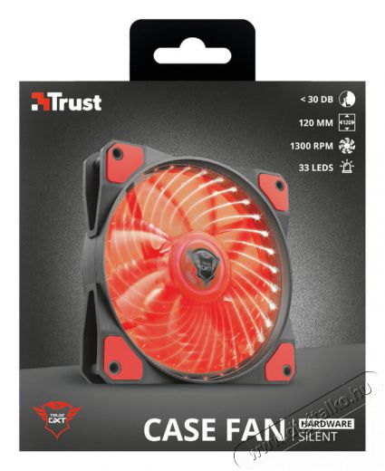 Trust GXT 762R 120x120x25mm 400-1300RPM piros LED-es ház ventilátor - 22349 Újdonságok - Új termékek - 339666
