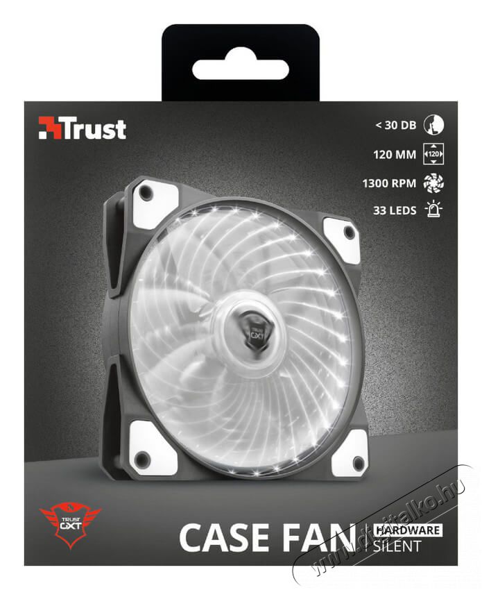 Trust GXT 762W 120x120x25mm LED-es ház ventilátor -fehér (22346) Iroda és számítástechnika - Egyéb számítástechnikai termék - 339667