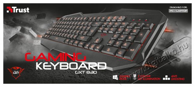 Trust GXT 830 USB Gamer billentyűzet HU (21389) Iroda és számítástechnika - Billentyűzet / billentyűzet szett - Vezetékes - 313297