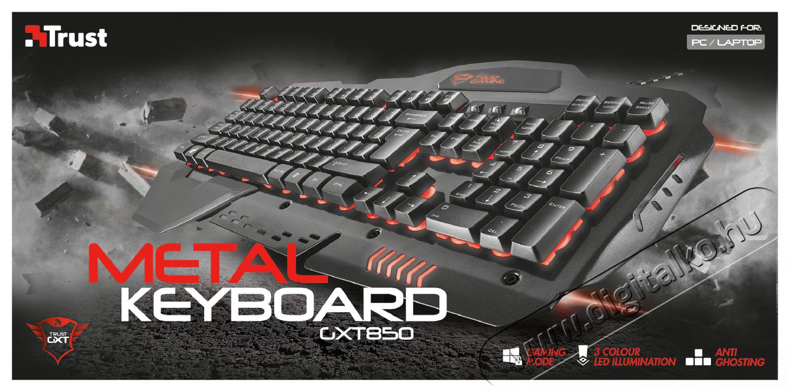 Trust GXT 850 Metal Gamer billentyűzet HU (21631) Iroda és számítástechnika - Billentyűzet / billentyűzet szett - Vezetékes - 345010