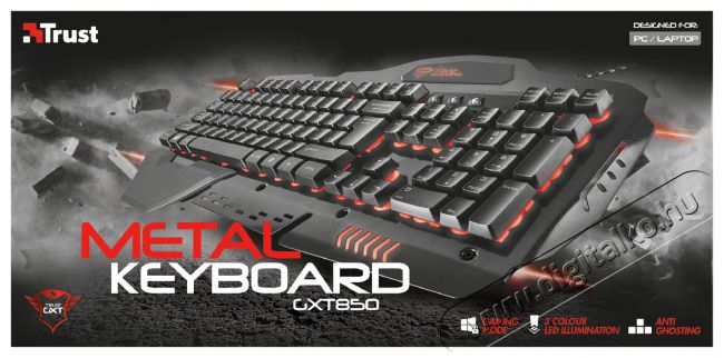 Trust GXT 850 Metal Gamer billentyűzet HU (21631) Iroda és számítástechnika - Billentyűzet / billentyűzet szett - Vezetékes - 345010