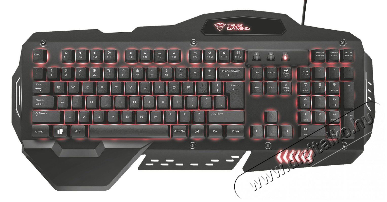 Trust GXT 850 Metal Gamer billentyűzet HU (21631) Iroda és számítástechnika - Billentyűzet / billentyűzet szett - Vezetékes - 345010