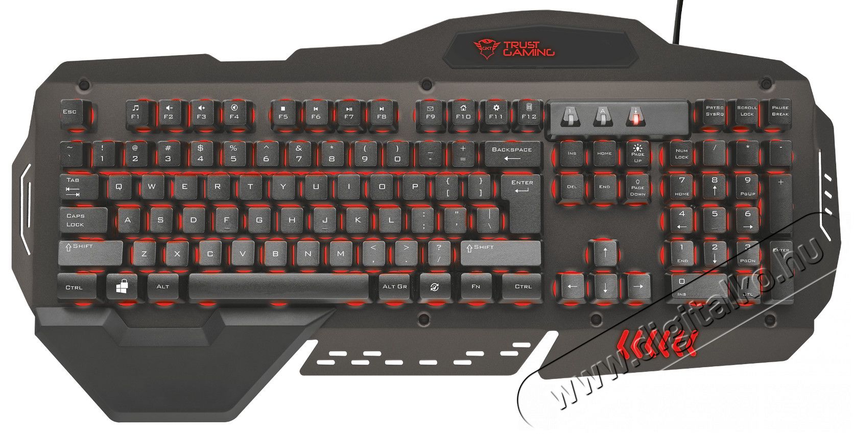 Trust GXT 850 Metal USB ENG gamer billentyűzet Iroda és számítástechnika - Billentyűzet / billentyűzet szett - Vezetékes - 313298