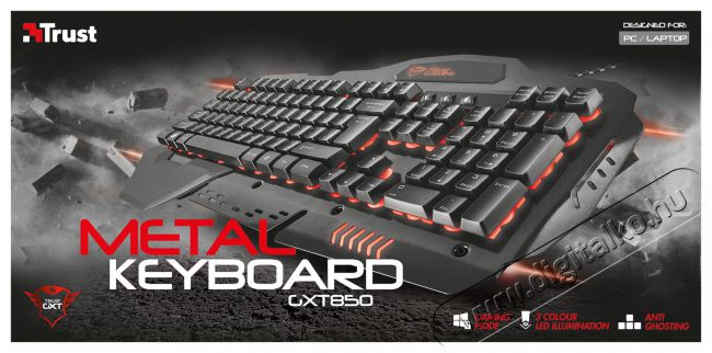 Trust GXT 850 Metal USB ENG gamer billentyűzet Iroda és számítástechnika - Billentyűzet / billentyűzet szett - Vezetékes - 313298