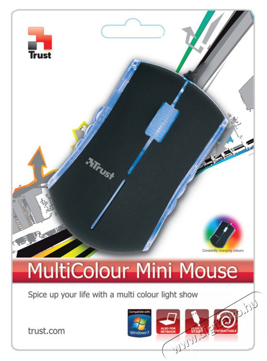 Trust Multicolor Mini egér - fekete Iroda és számítástechnika - Egér - Vezetékes egér - 313304