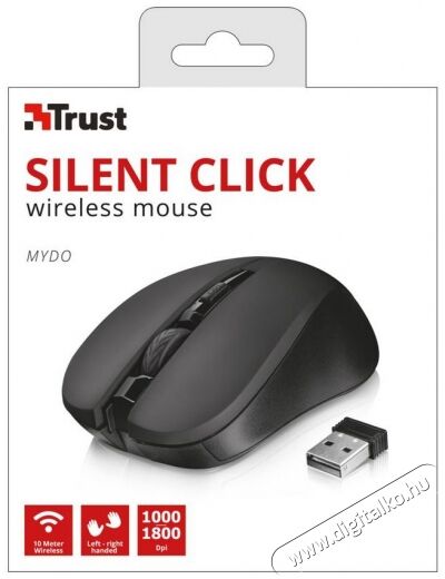 Trust Mydo Silent Click Wireless Mouse - black Iroda és számítástechnika - Egér - Vezeték nélküli egér - 346120