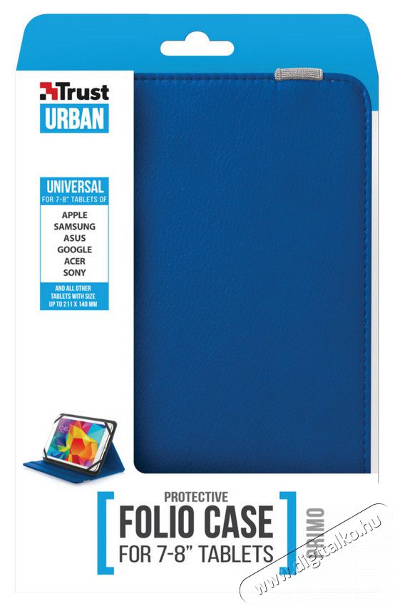 Trust Primo Folio 7-8" tablet tok (20313) - kék Mobil / Kommunikáció / Smart - Tablet / E-book kiegészítő, tok - Tablet tok - 318143