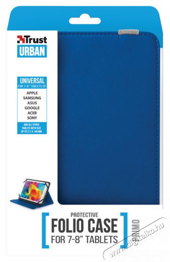 Trust Primo Folio 7-8" tablet tok (20313) - kék Mobil / Kommunikáció / Smart - Tablet / E-book kiegészítő, tok - Tablet tok - 318143