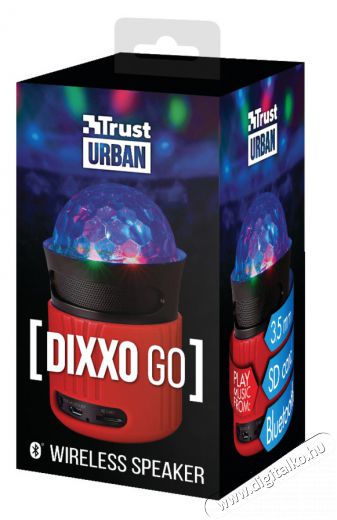 Trust Urban Dixxo Go Bluetooth hangszóró (21346) - piros Audio-Video / Hifi / Multimédia - Hordozható, vezeték nélküli / bluetooth hangsugárzó - Hordozható, vezeték nélküli / bluetooth hangsugárzó - 321872