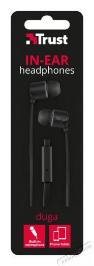 Trust Urban Duga In-ear mikrofonos fülhallgató (22133) - fekete Audio-Video / Hifi / Multimédia - Fül és Fejhallgatók - Fülhallgató mikrofonnal / headset - 327992